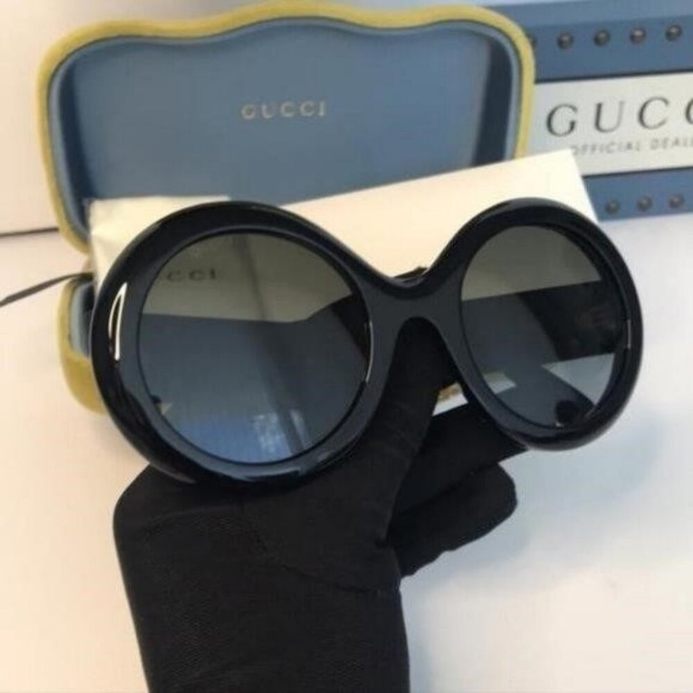 Authentic New Gucci Black GG0101S Round Gradient Sunglasses - Picture 10 of 14